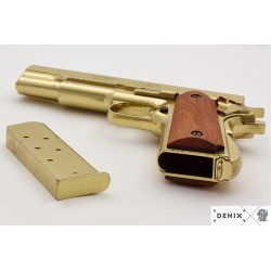 Pistolet collection M1911 métal factice avec plaquettes bois - Arme factice